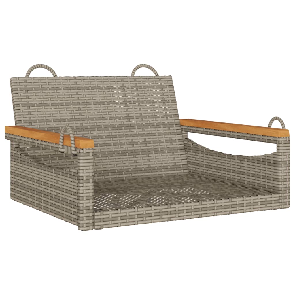 Schommelbank 63x62x40 cm poly rattan grijs