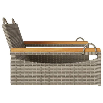 Schommelbank 63x62x40 cm poly rattan grijs