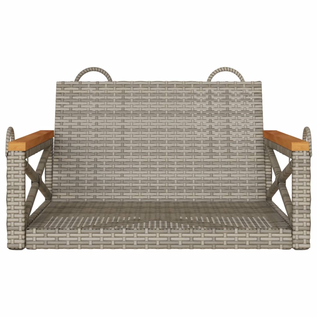 Schommelbank 63x62x40 cm poly rattan grijs