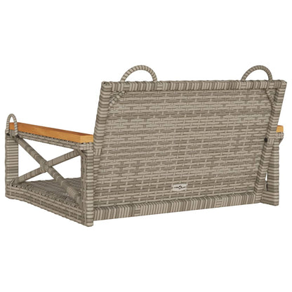 Schommelbank 63x62x40 cm poly rattan grijs