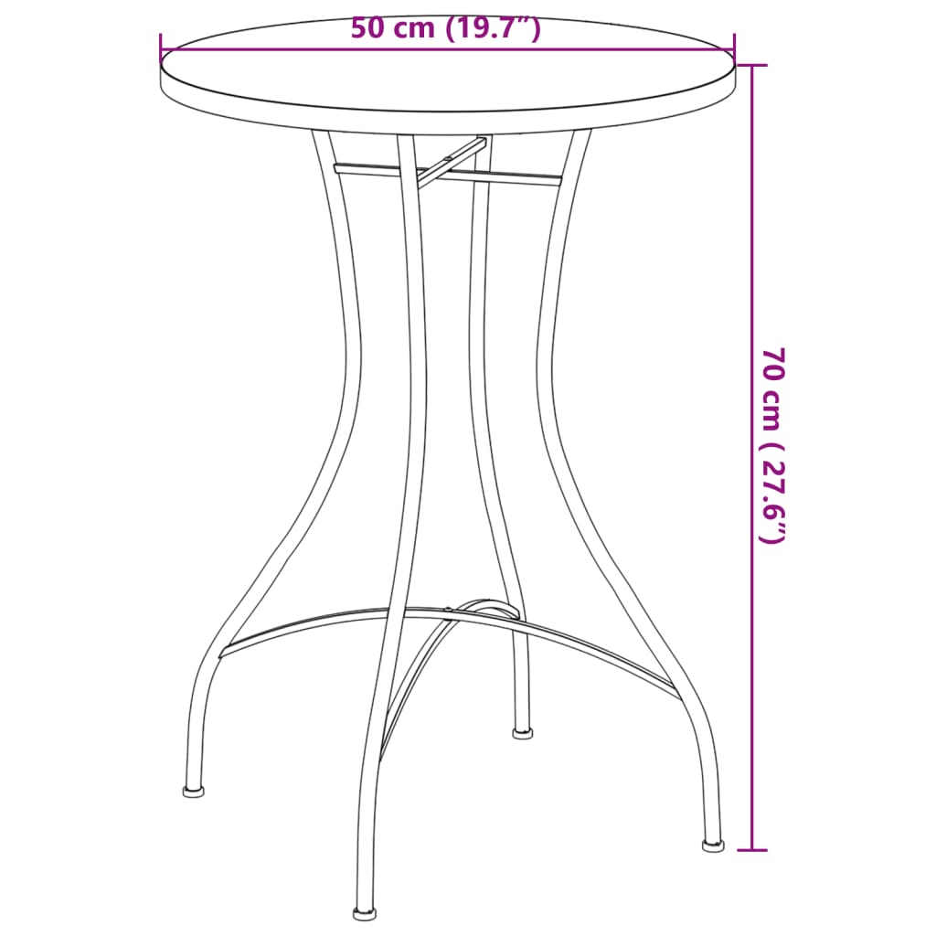 Bistrotafel mozaïek Ø50x70 cm keramiek terracottakleurig