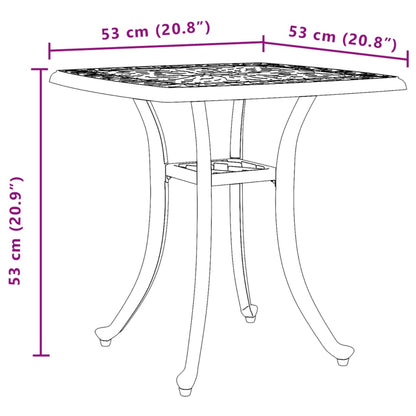 Tuintafel 53x53x53 cm gietaluminium bronskleurig