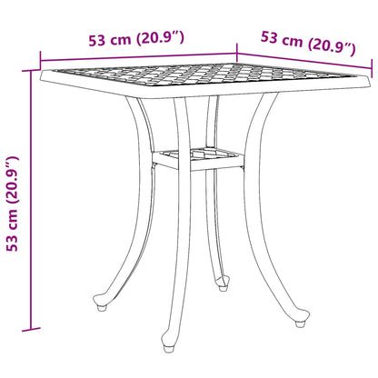 Tuintafel 53x53x53 cm gietaluminium bronskleurig