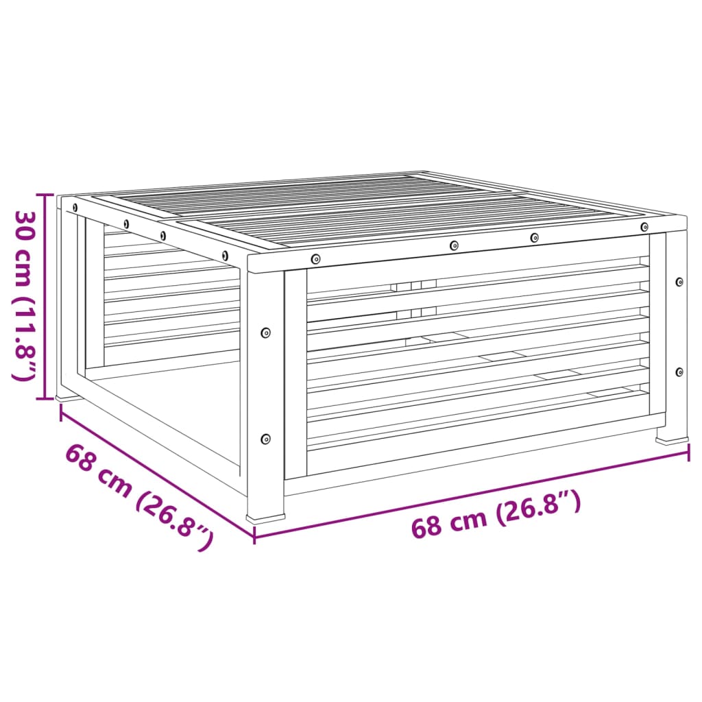 Tuintafel 68x68x30 cm massief acaciahout