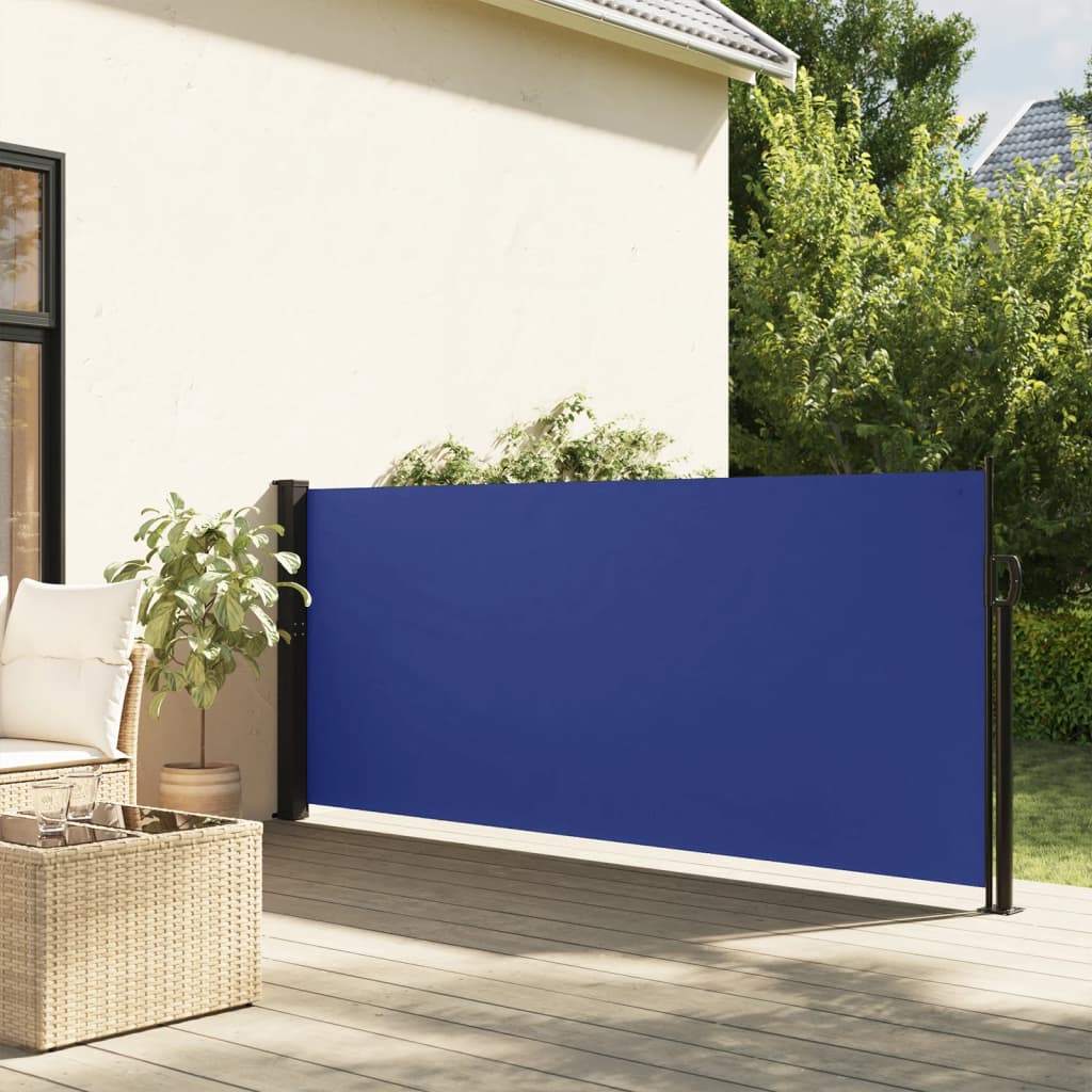 Windscherm uittrekbaar 100x300 cm blauw