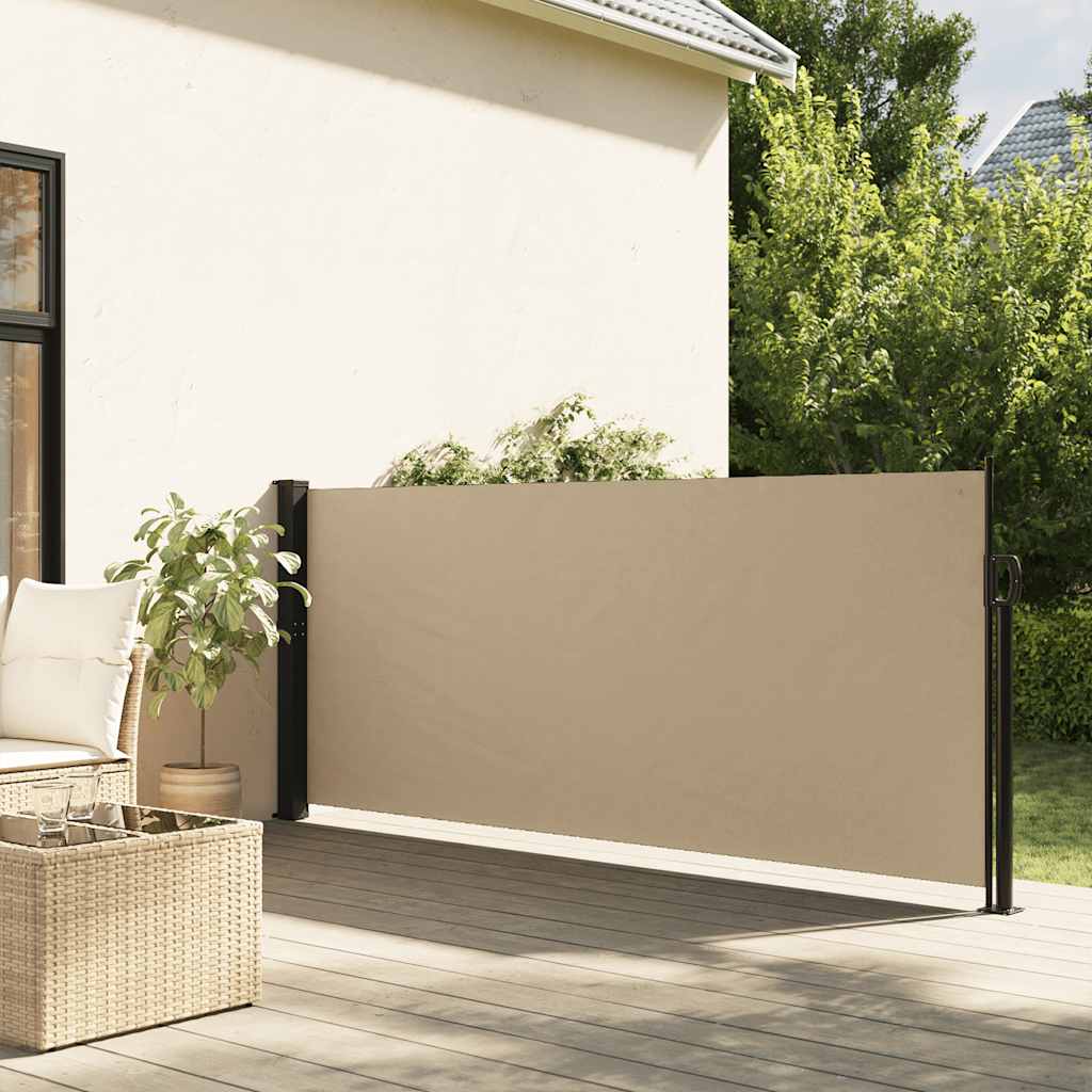 Windscherm uittrekbaar 117x300 cm beige