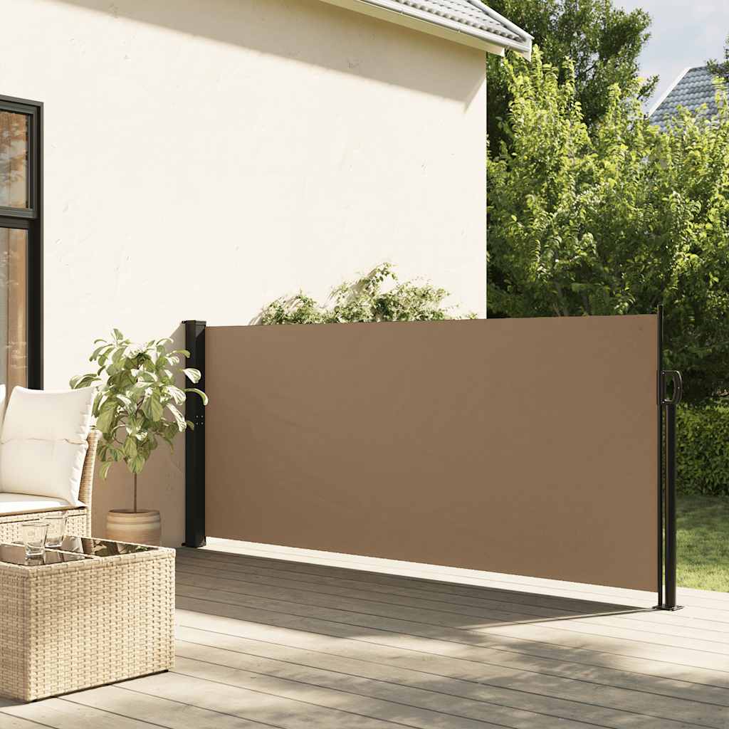 Windscherm uittrekbaar 117x300 cm taupe