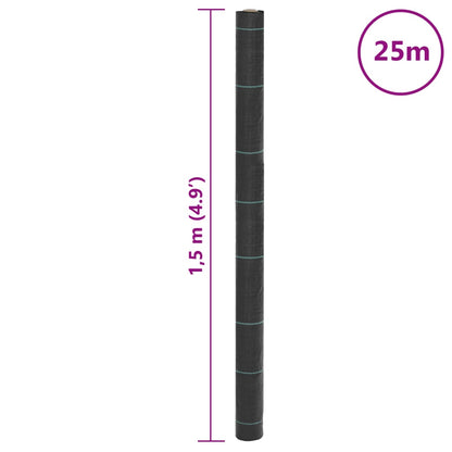 Worteldoek 1,5x25 m polypropeen zwart