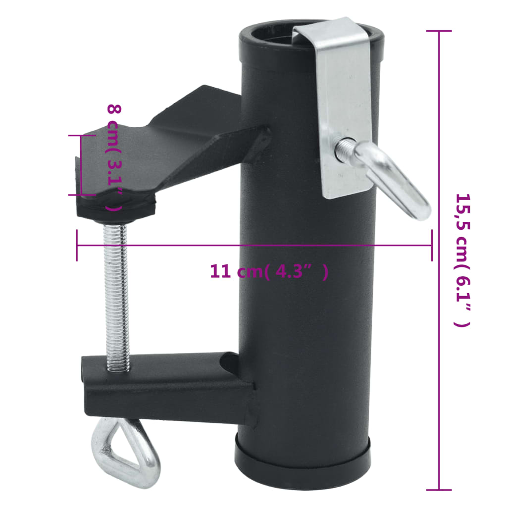 Parasolklemmen voor balkon 2 st 25-38 mm staal