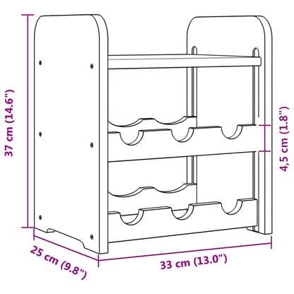 Wijnrek met bovenblad 33x25x37 cm massief grenenhout