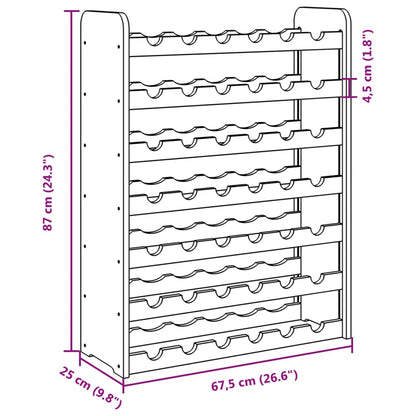 Wijnrek 67,5x25x87 cm massief grenenhout