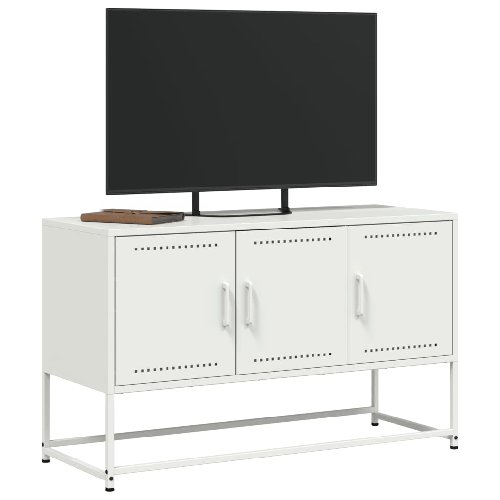 Tv-meubel 100,5x39x60,5 cm staal wit