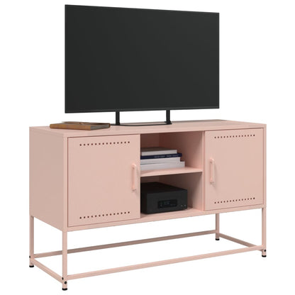 Tv-meubel 100,5x39x60,5 cm staal roze