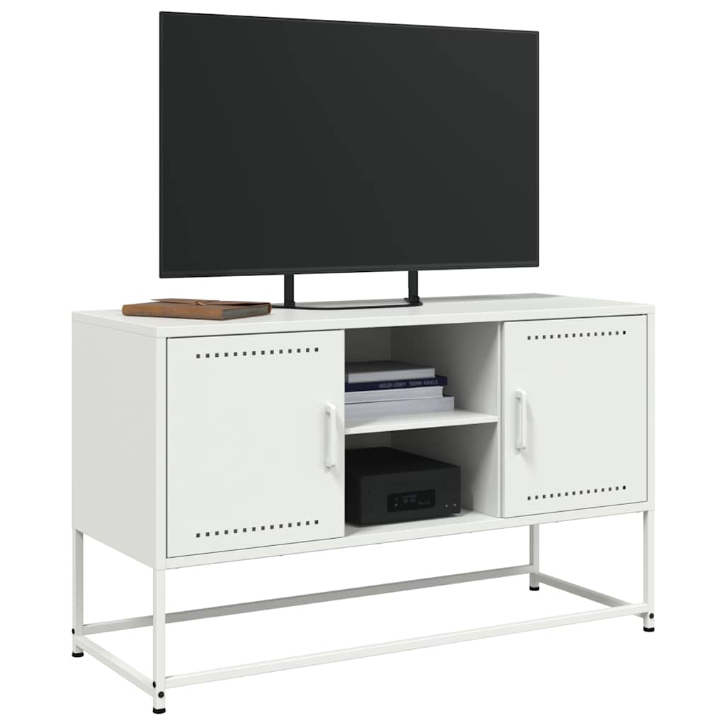 Tv-meubel 100,5x39x60,5 cm staal wit