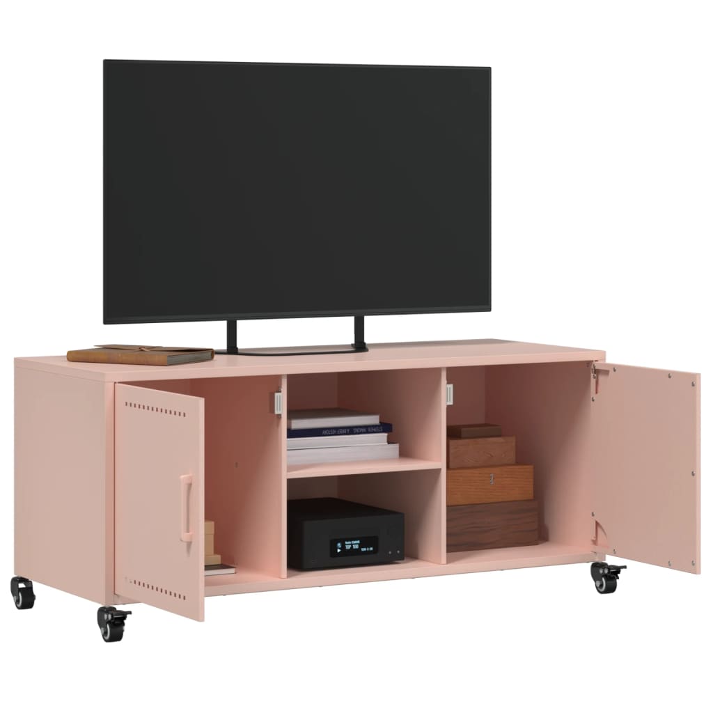 Tv-meubel 100,5x39x43,5 cm staal roze