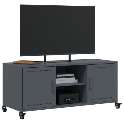 Tv-meubel 100,5x39x43,5 cm staal antracietkleurig