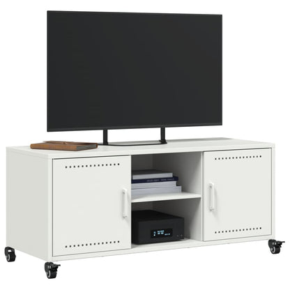 Tv-meubel 100,5x39x43,5 cm staal wit