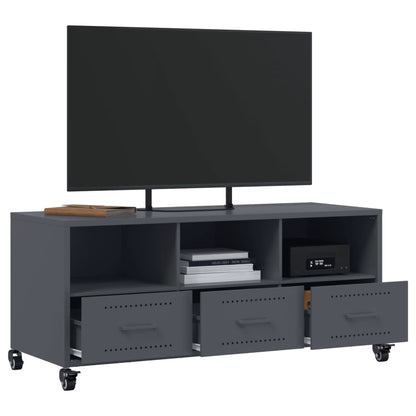 Tv-meubel 100,5x39x43,5 cm staal antracietkleurig