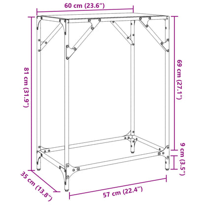 Wandtafel met transparant glazen blad 60x35x81 cm staal