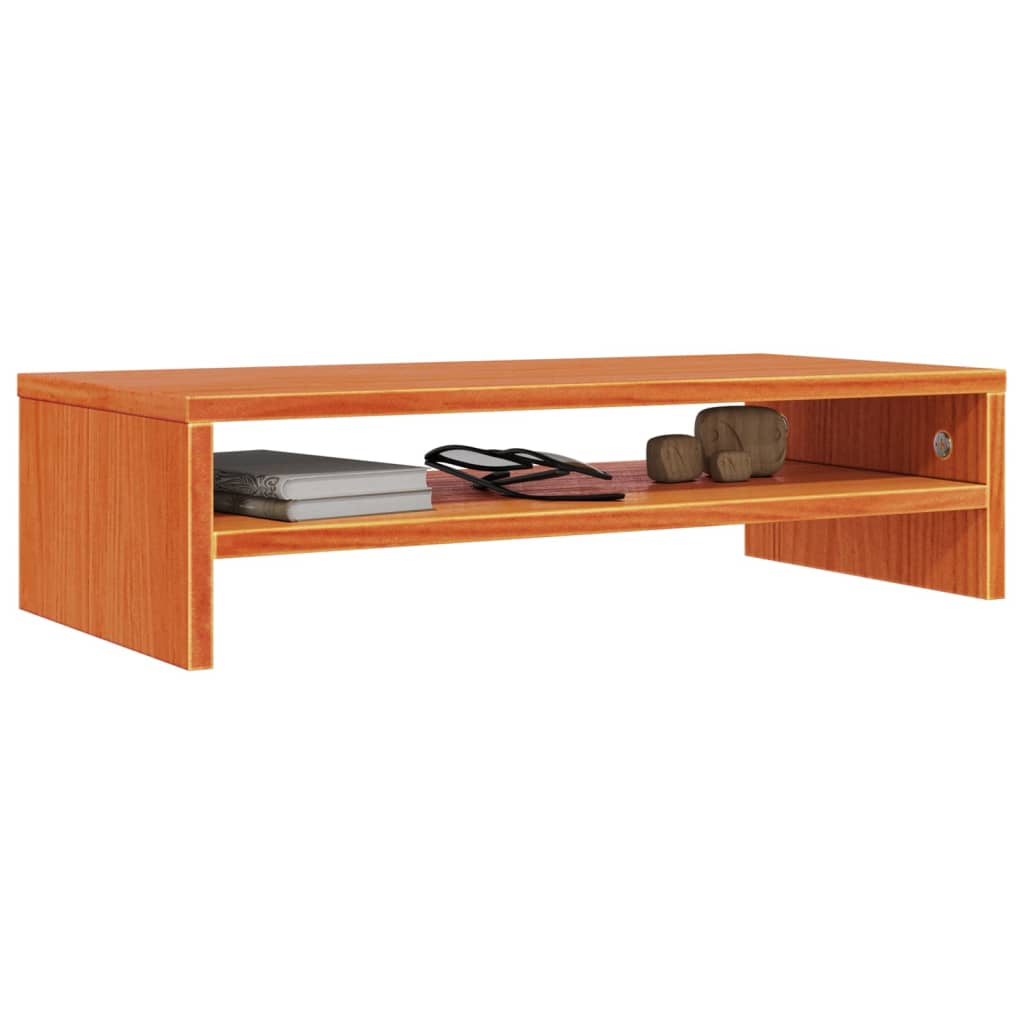 Monitorstandaard 50x24x13 cm massief grenenhout wasbruin