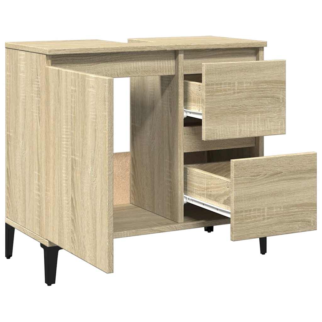 Badkamerkast 65x33x60 cm bewerkt hout sonoma eikenkleurig