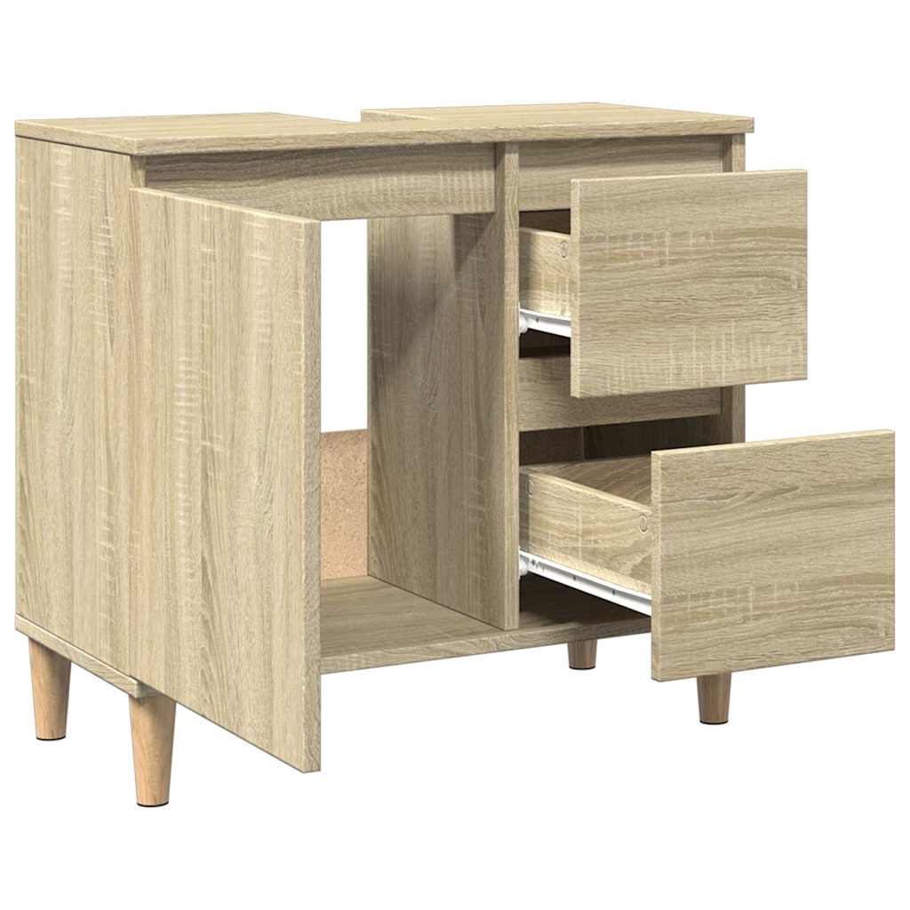 Badkamerkast 65x33x60 cm bewerkt hout sonoma eikenkleurig