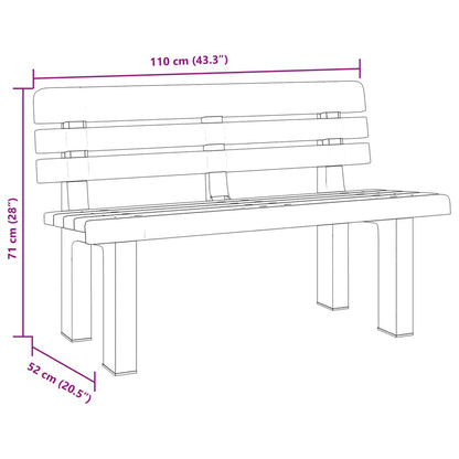 Tuinbankje 110x52x71 cm polypropeen wit