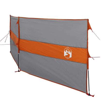 Windscherm camping waterdicht 344x120 cm grijs en oranje