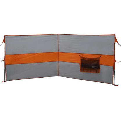 Windscherm camping waterdicht 344x120 cm grijs en oranje