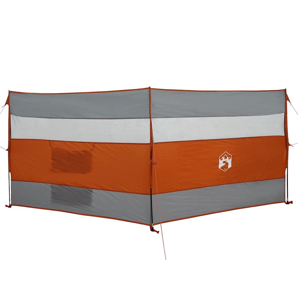 Windscherm camping waterdicht 340x130 cm grijs en oranje