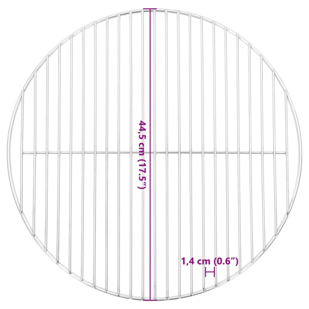 Barbecuerooster rond Ø44,5 cm 304 roestvrij staal