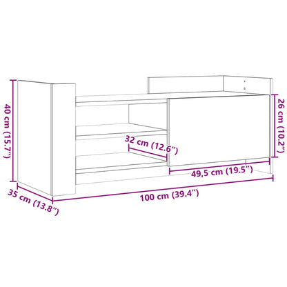 Tv-meubel 100x35x40 cm bewerkt hout wit