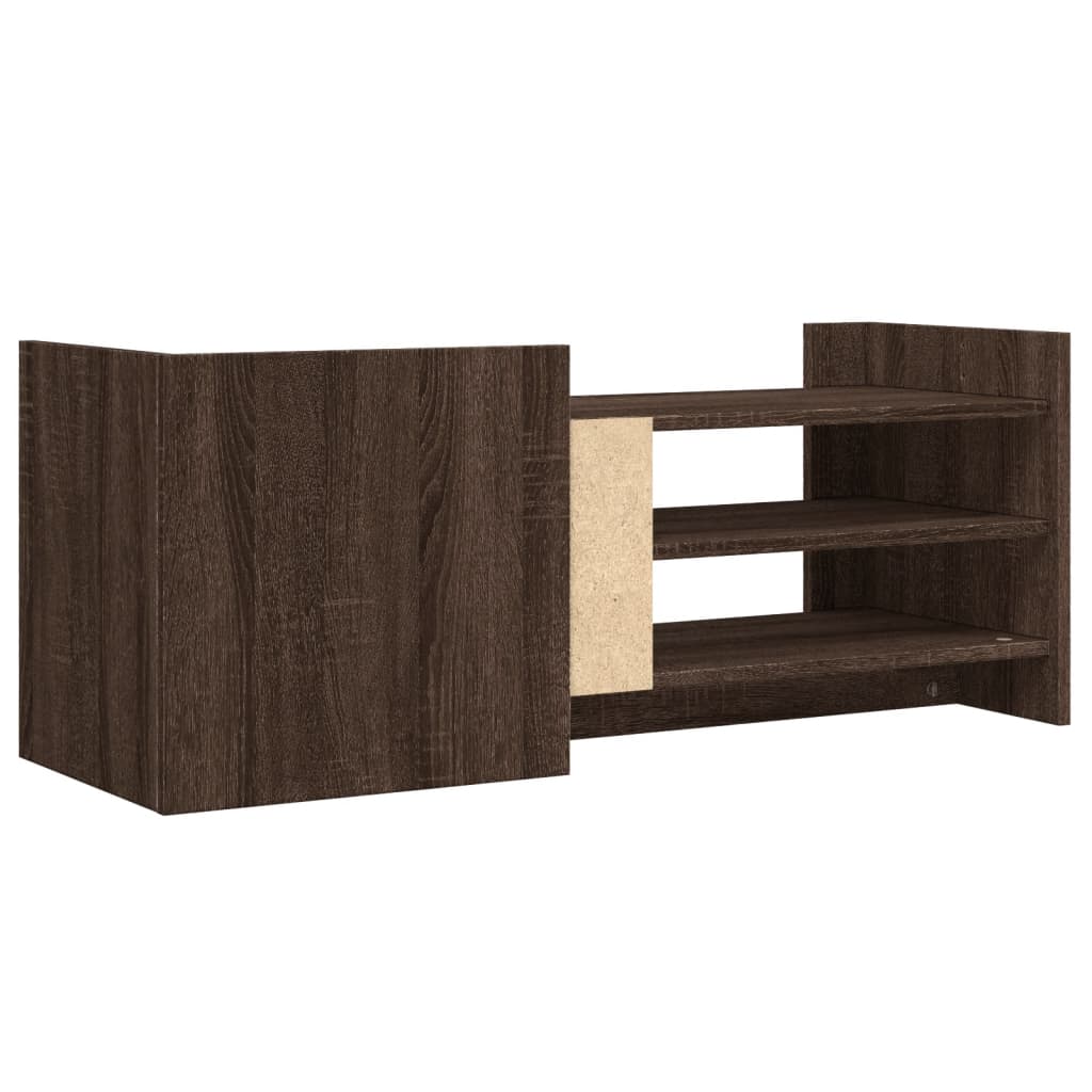 Tv-meubel 100x35x40 cm bewerkt hout bruin eikenkleur