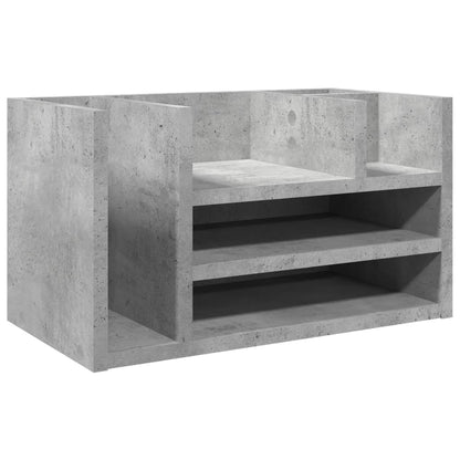 Bureau organiser 44,5x24x25 cm bewerkt hout betongrijs