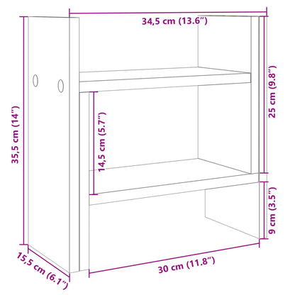 Bureau organiser 34,5x15,5x35,5 cm Bewerkt hout zwart