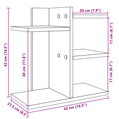 Bureau organiser 42x21,5x42 cm bewerkt hout wit