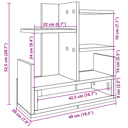 Bureau organiser 49x20x52,5 cm bewerkt hout wit