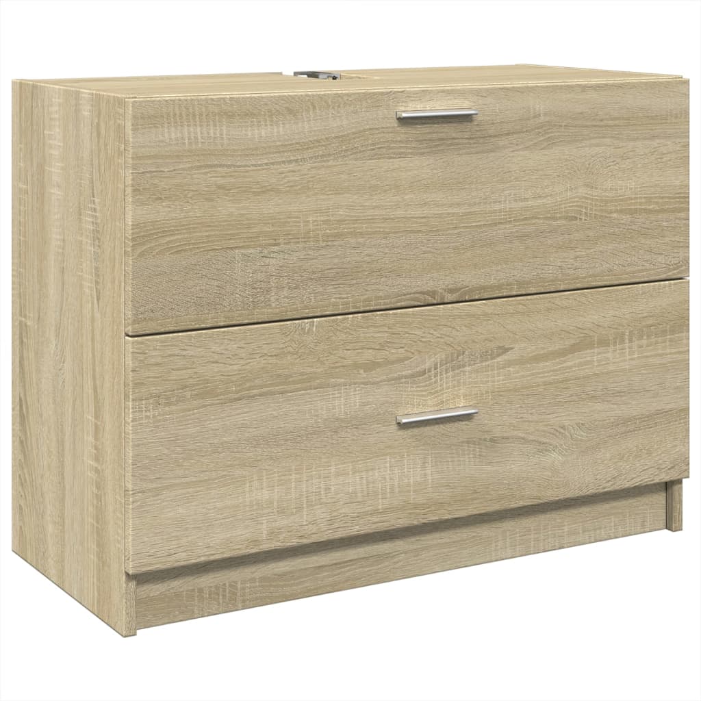 Wastafelkast 78x37x59 cm bewerkt hout sonoma eikenkleurig