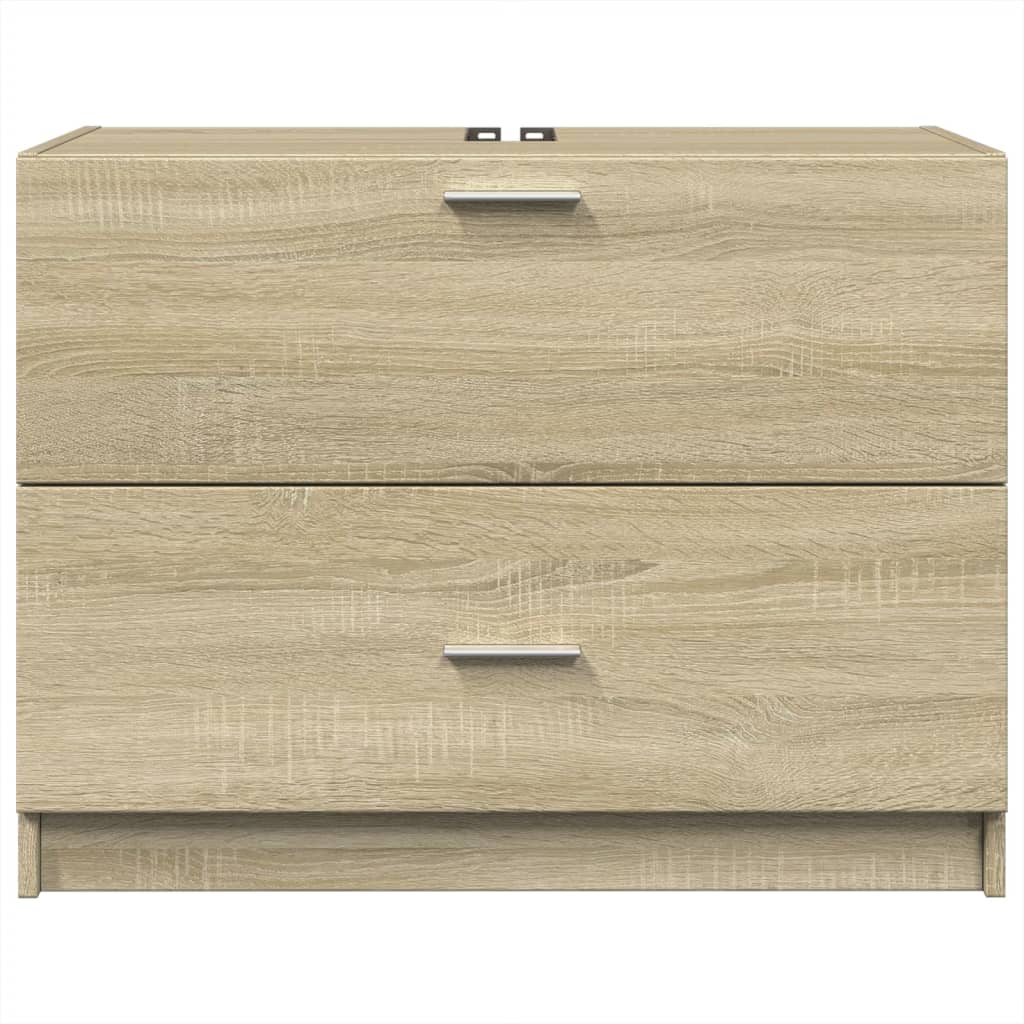 Wastafelkast 78x37x59 cm bewerkt hout sonoma eikenkleurig