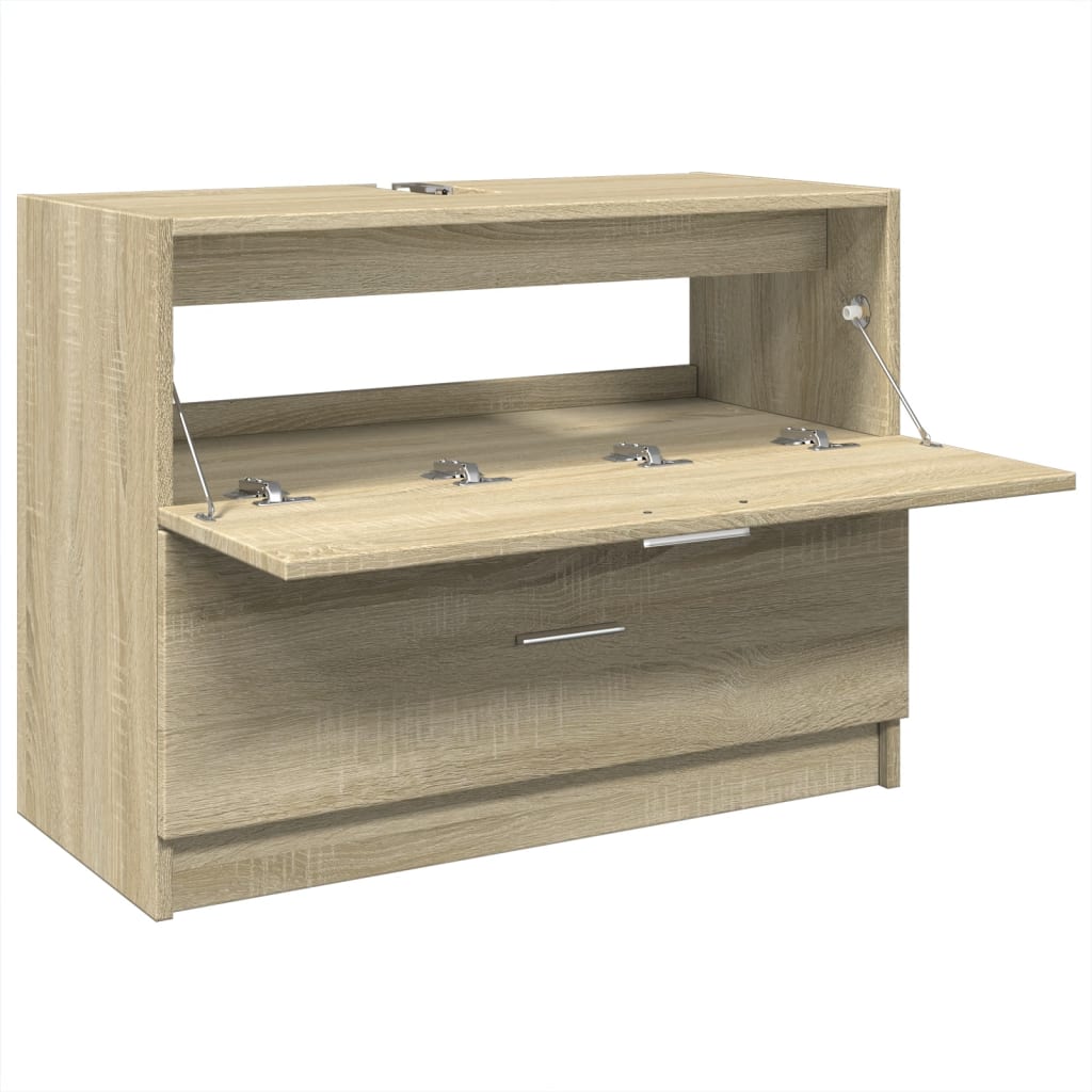 Wastafelkast 78x37x59 cm bewerkt hout sonoma eikenkleurig