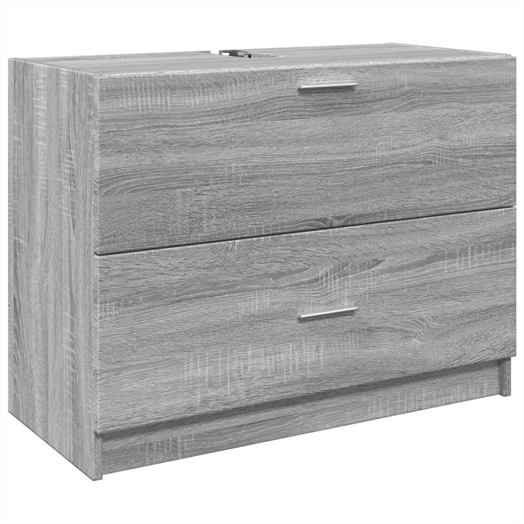 Wastafelkast 78x37x59 cm bewerkt hout grijs sonoma eikenkleurig