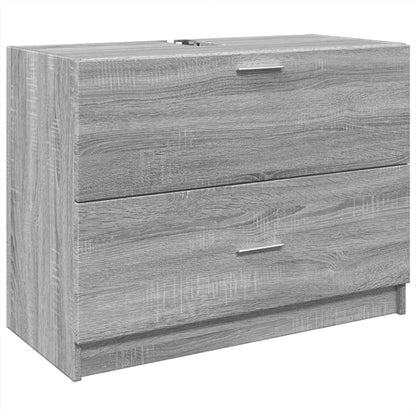 Wastafelkast 78x37x59 cm bewerkt hout grijs sonoma eikenkleurig