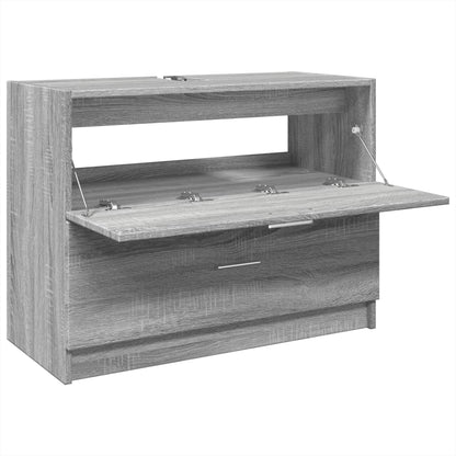 Wastafelkast 78x37x59 cm bewerkt hout grijs sonoma eikenkleurig