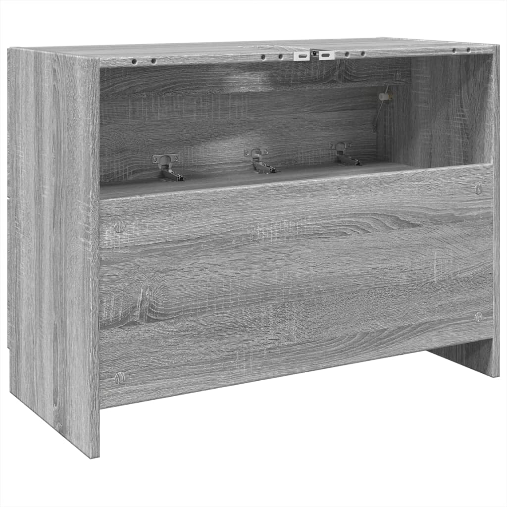 Wastafelkast 78x37x59 cm bewerkt hout grijs sonoma eikenkleurig