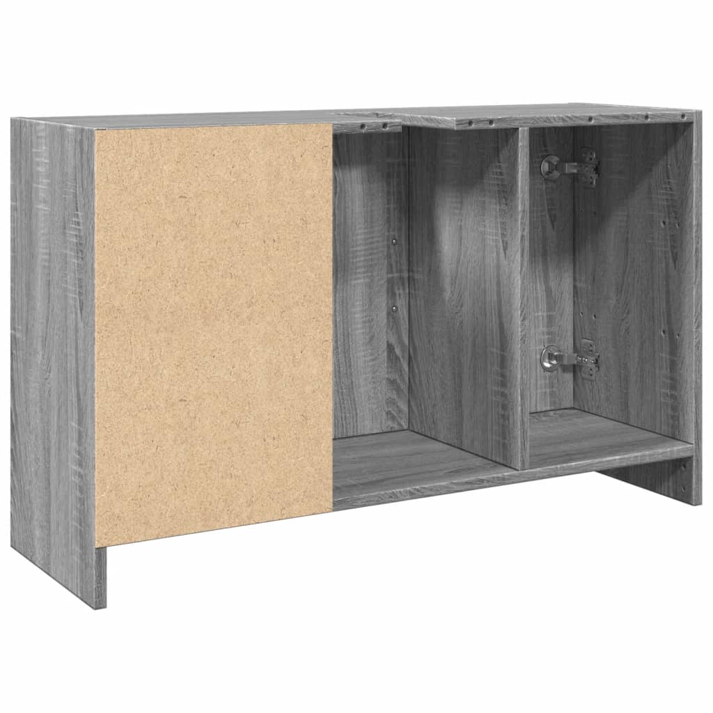 Wastafelkast 90x29x55 cm bewerkt hout grijs sonoma eikenkleurig