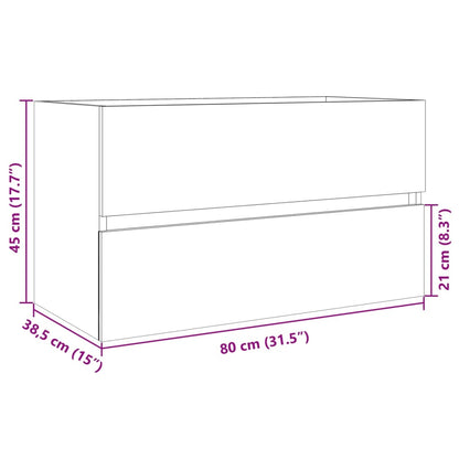 Wastafelkast 80x38,5x45 cm spaanplaat sonoma eikenkleurig