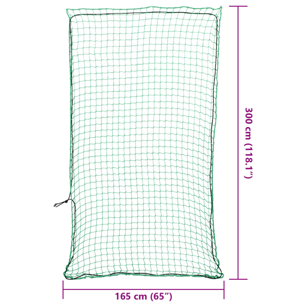 Aanhangwagennet elastisch touw 3x1,65 m polypropeen groen