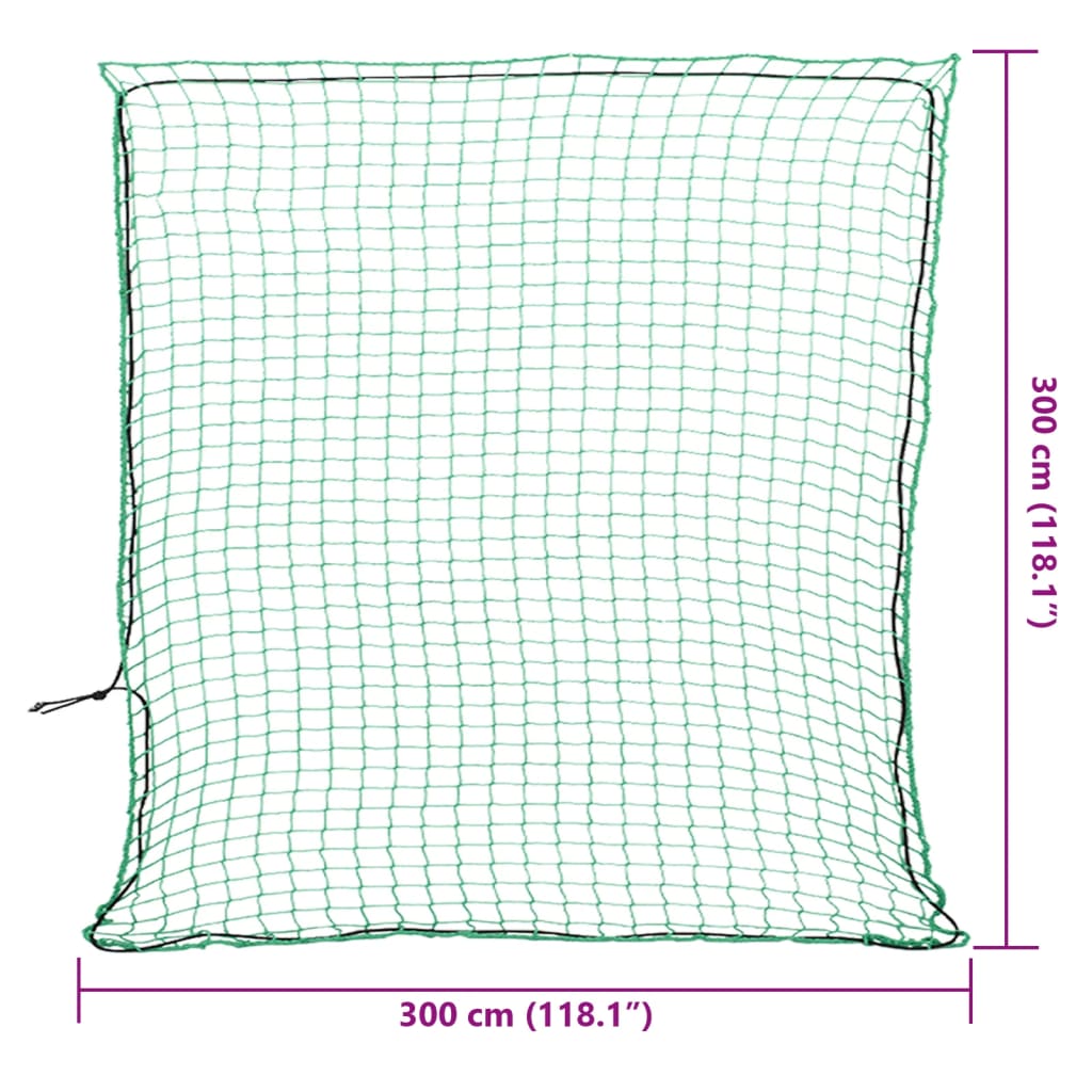 Aanhangwagennet elastisch touw 3x3 m polypropeen groen