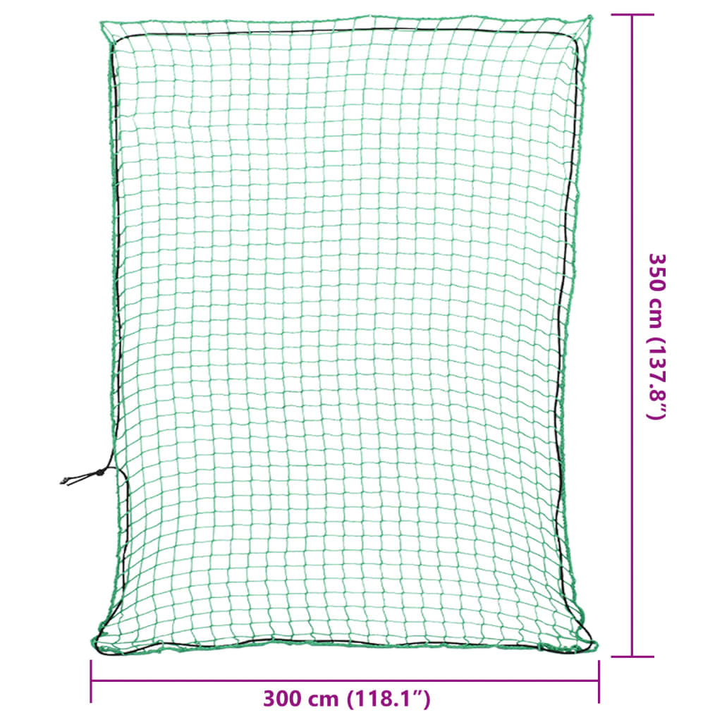 Aanhangwagennet elastisch touw 3,5x3 m polypropeen groen