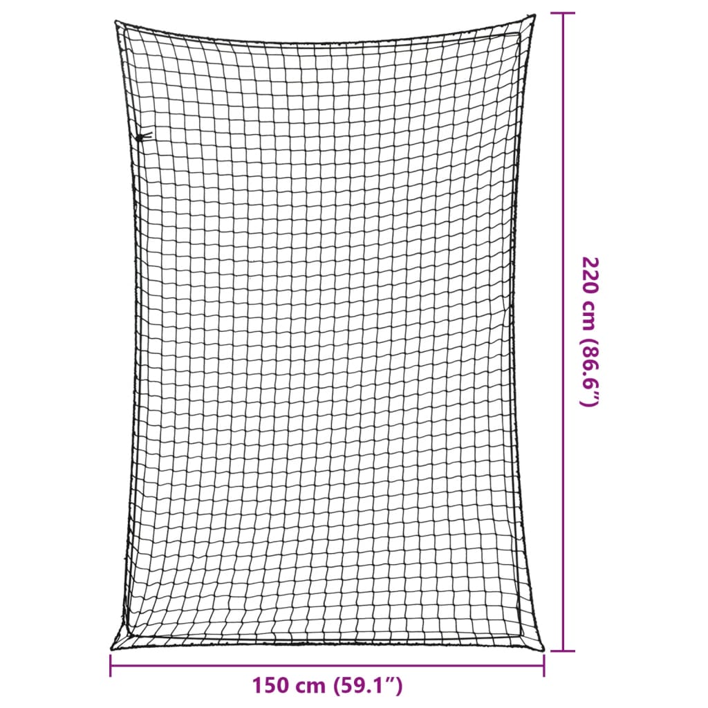 Aanhangwagennet elastisch touw 2,2x1,5 m polypropeen zwart